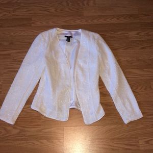 H&M White sequin blazer coat